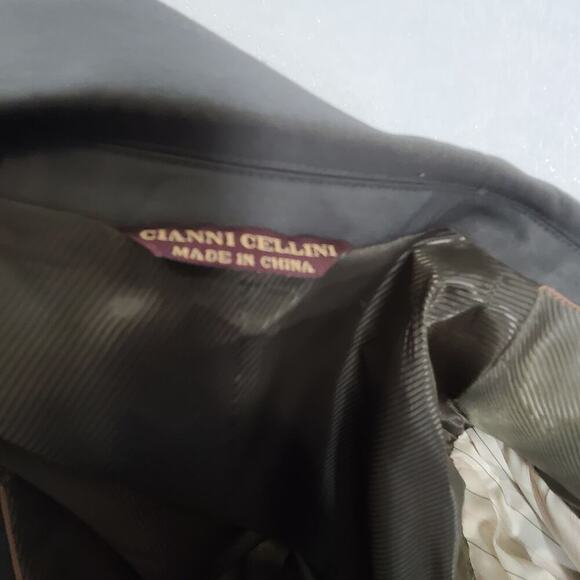 Cianni Celleni men's wool suit 48R olive gray super 110's high twist wool formal - Picture 10 of 16